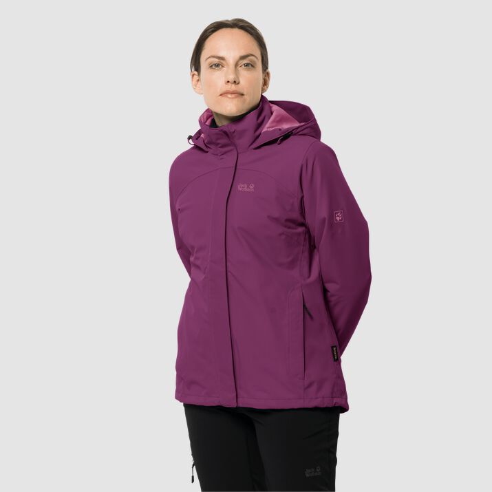 Chamarra Jack Wolfskin Pouring Rain 3in1 Mujer Fucsia Mexico-3521978